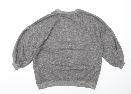Pull&Bear Womens Grey Cotton Pullover Sweatshirt Size S Pullover