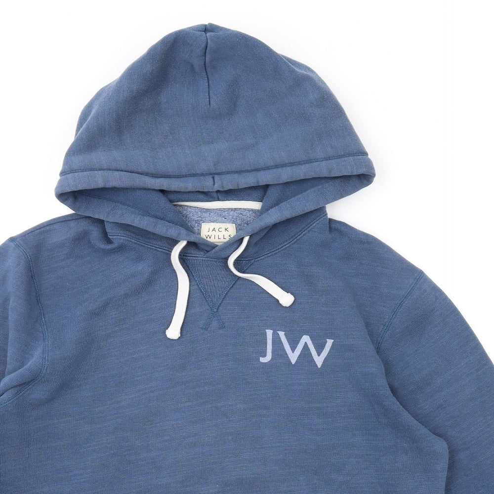 Jack Wills Mens Blue Cotton Pullover Hoodie Size XS