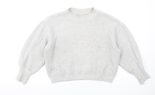 ASOS Womens Grey Crew Neck Acrylic Pullover Jumper Size 8