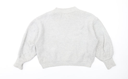 ASOS Womens Grey Crew Neck Acrylic Pullover Jumper Size 8
