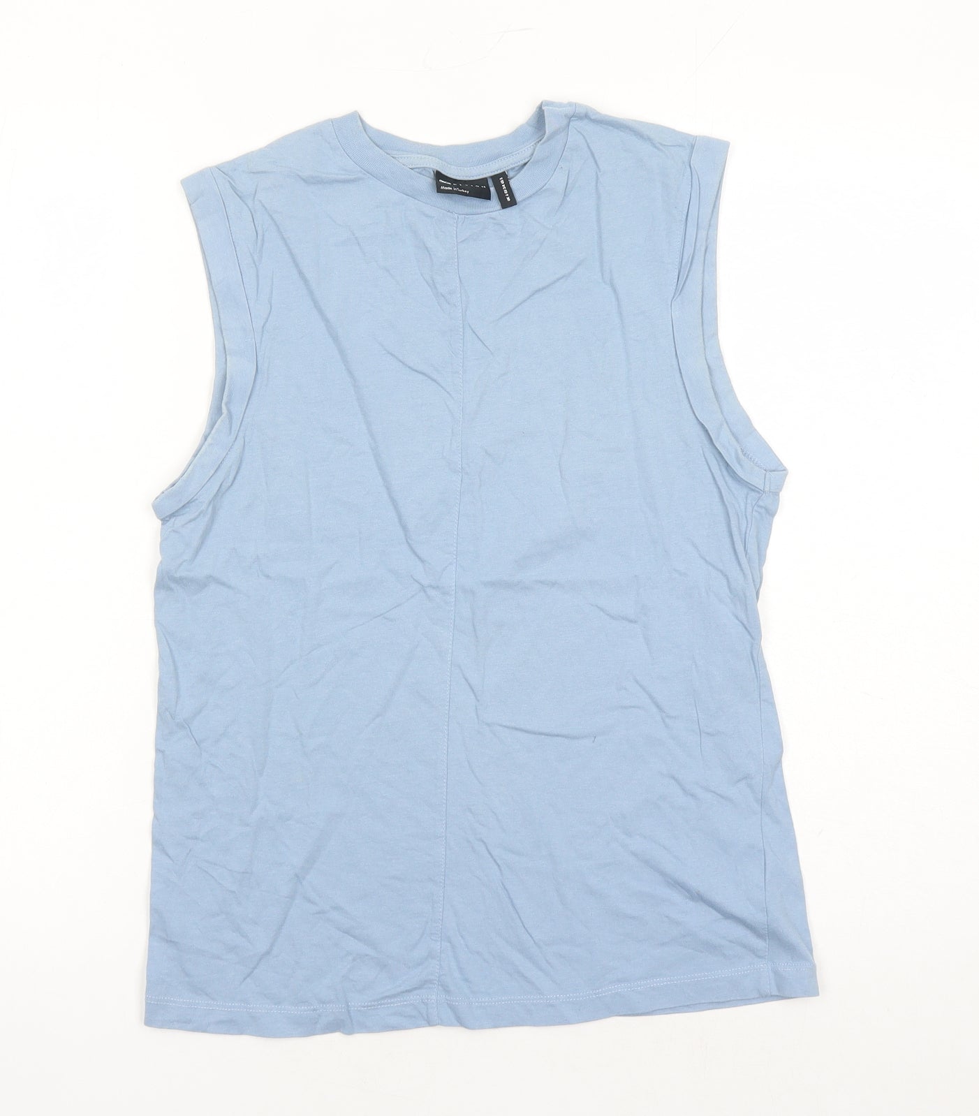 ASOS Womens Blue 100% Cotton Basic Tank Size 6 Round Neck