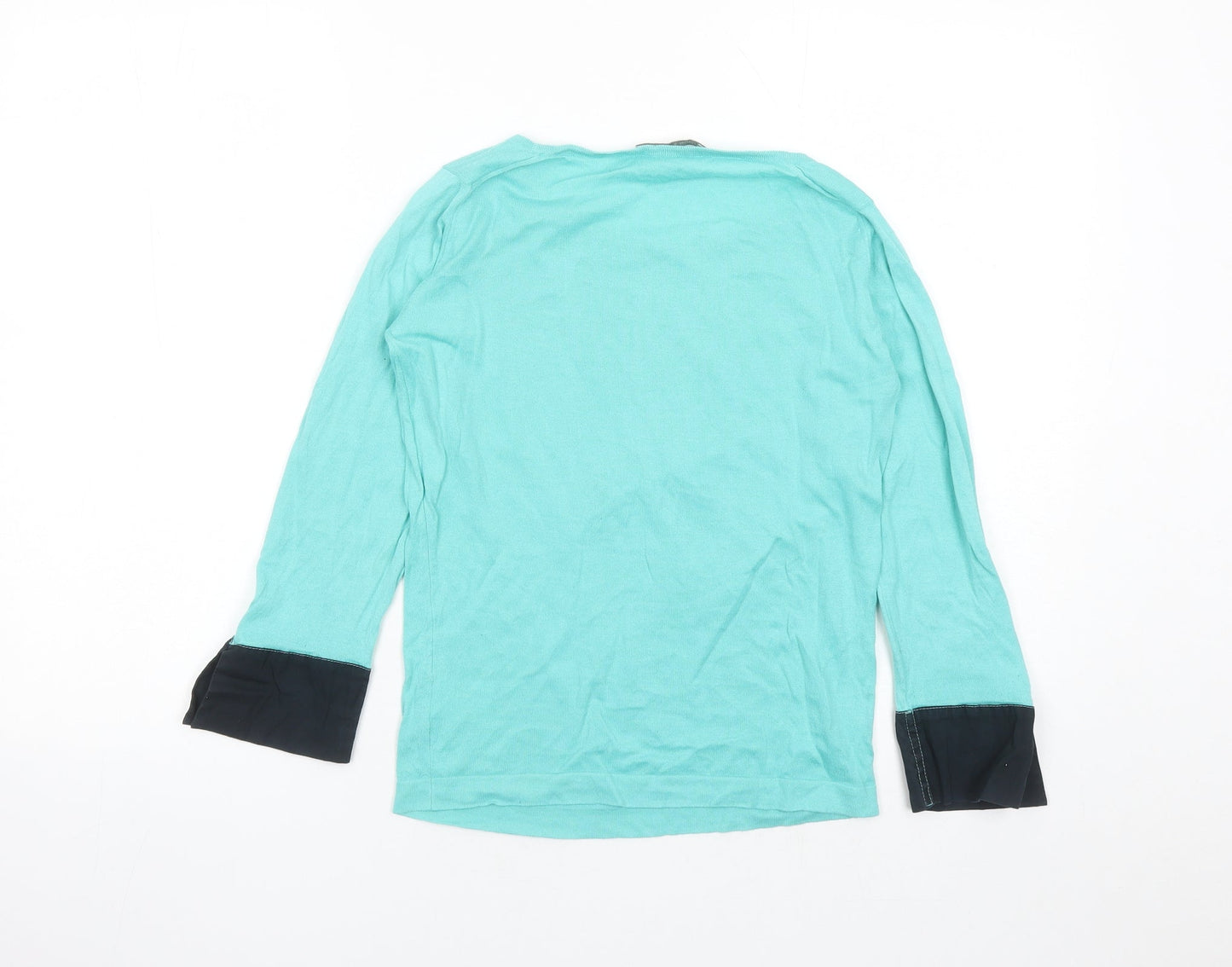 John Smedley Womens Blue Round Neck 100% Cotton Pullover Jumper Size S