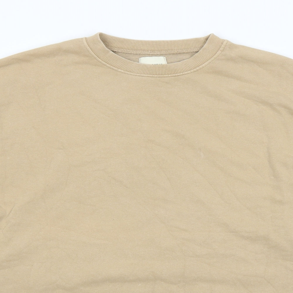 Pull&Bear Mens Brown Cotton Pullover Sweatshirt Size M - Oversized