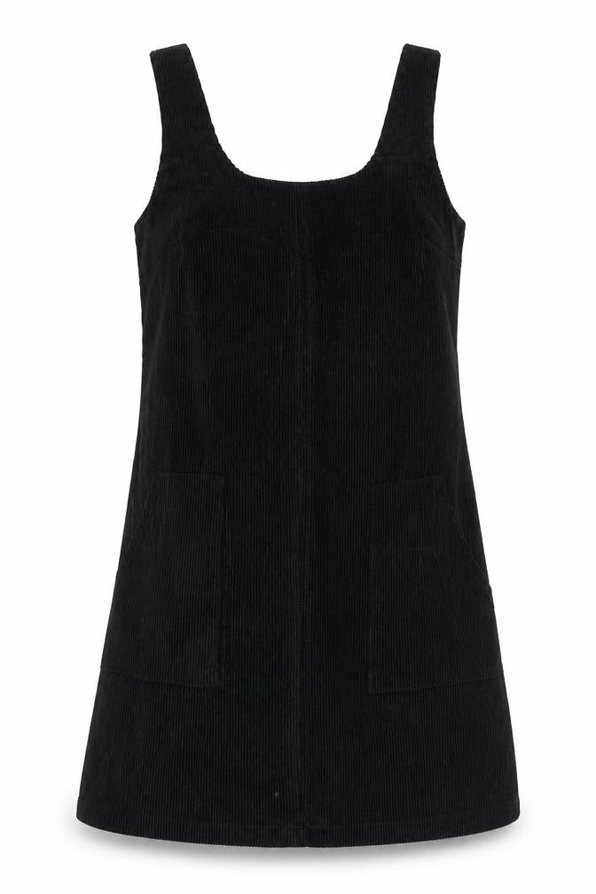 New Look Womens Black Cotton A-Line Size 8 Round Neck Zip