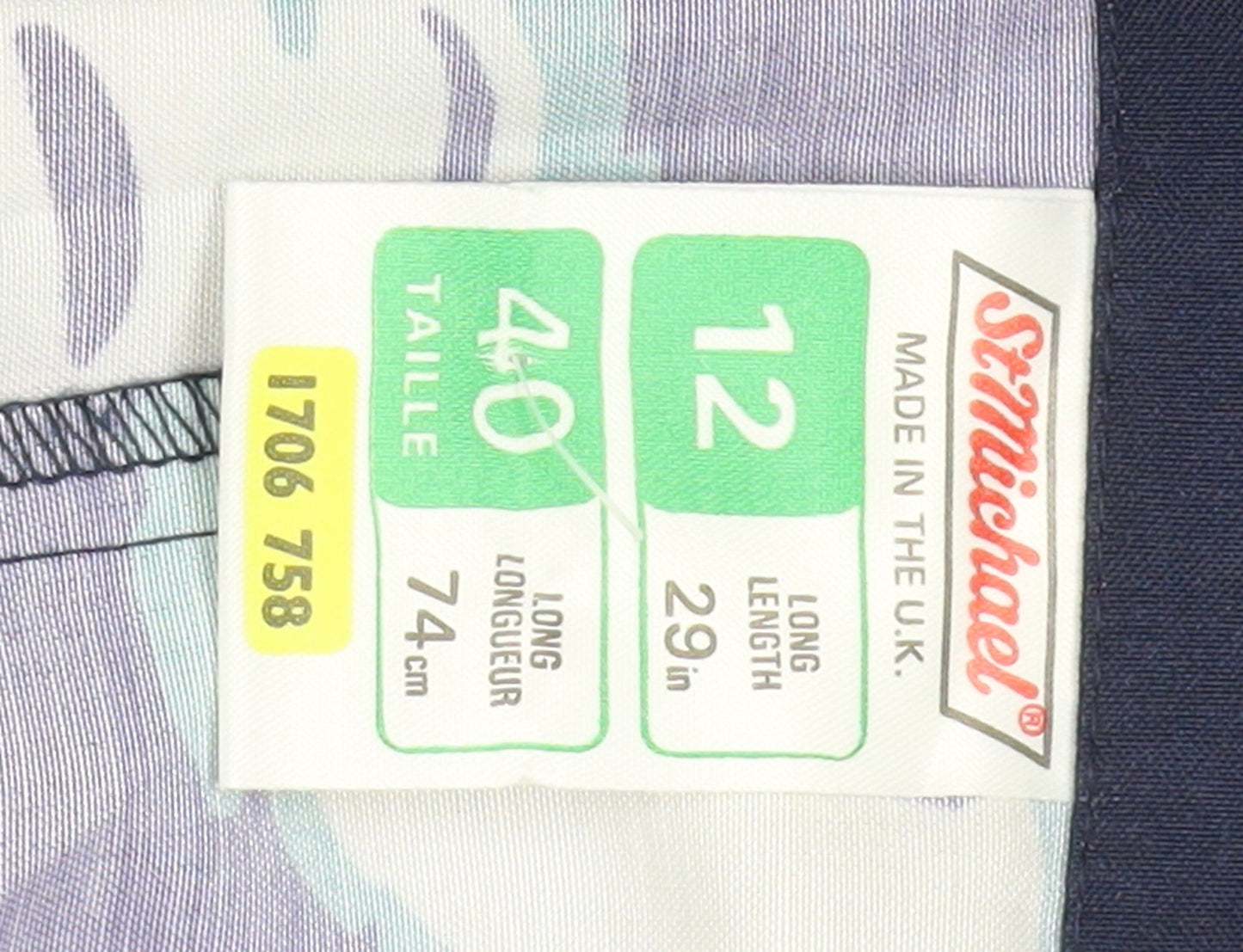 Marks and Spencer Women's Blue Floral Pleated Skirt Size 12