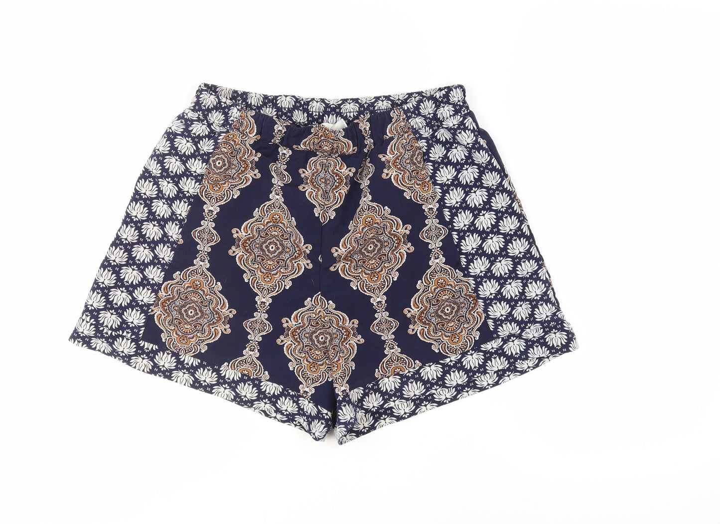 H&M Women’s Blue Paisley Culotte Shorts, Size 8