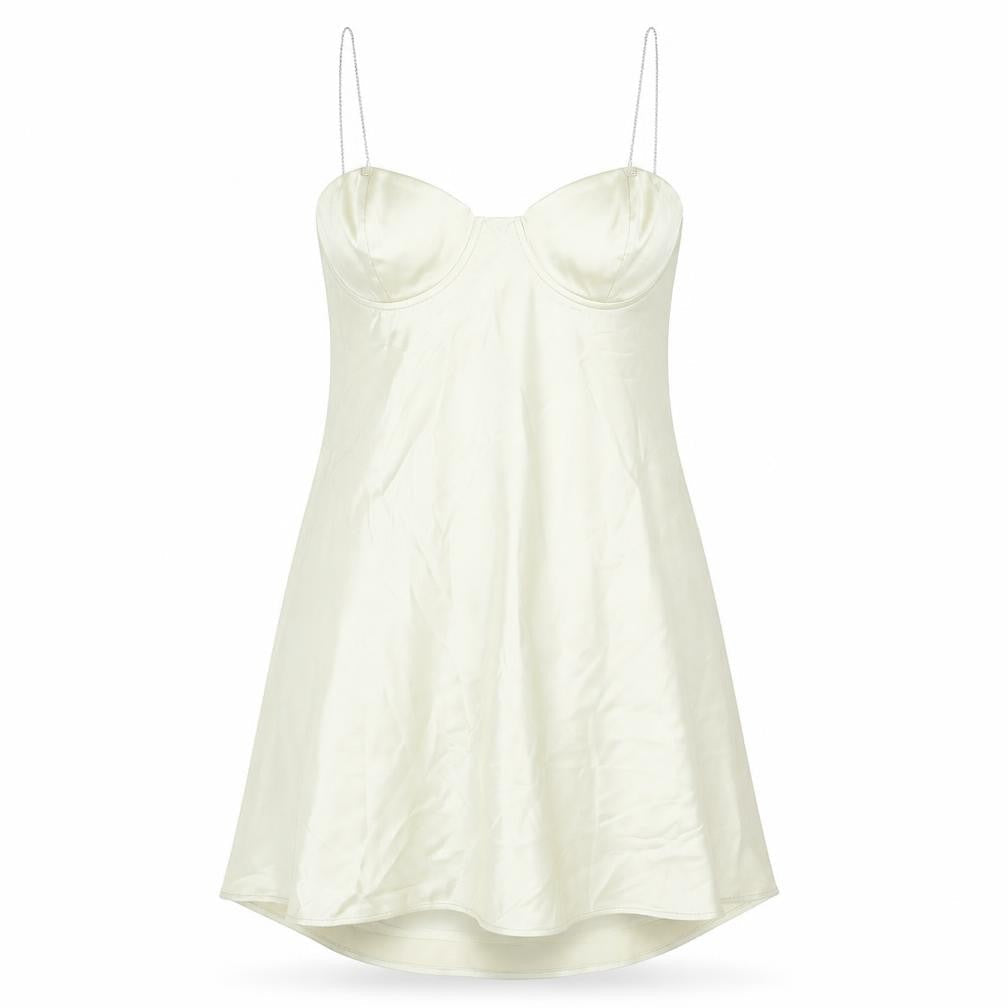 Zara Womens Gold Polyester A-Line Size XL Sweetheart Zip - Rhinestone Strap