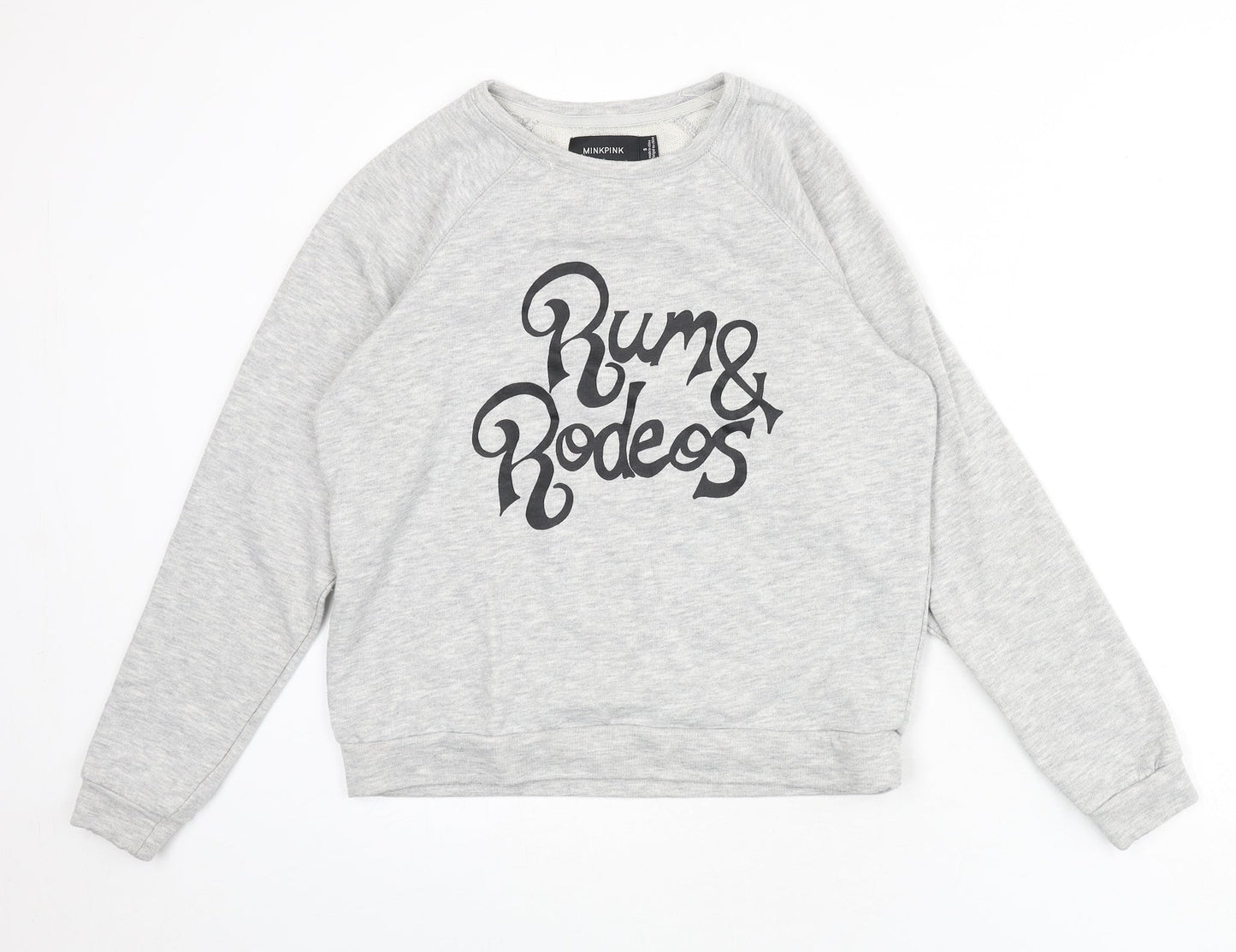 MINKPINK Womens Grey Cotton Pullover Sweatshirt Size S Pullover - Rum & Rodeos
