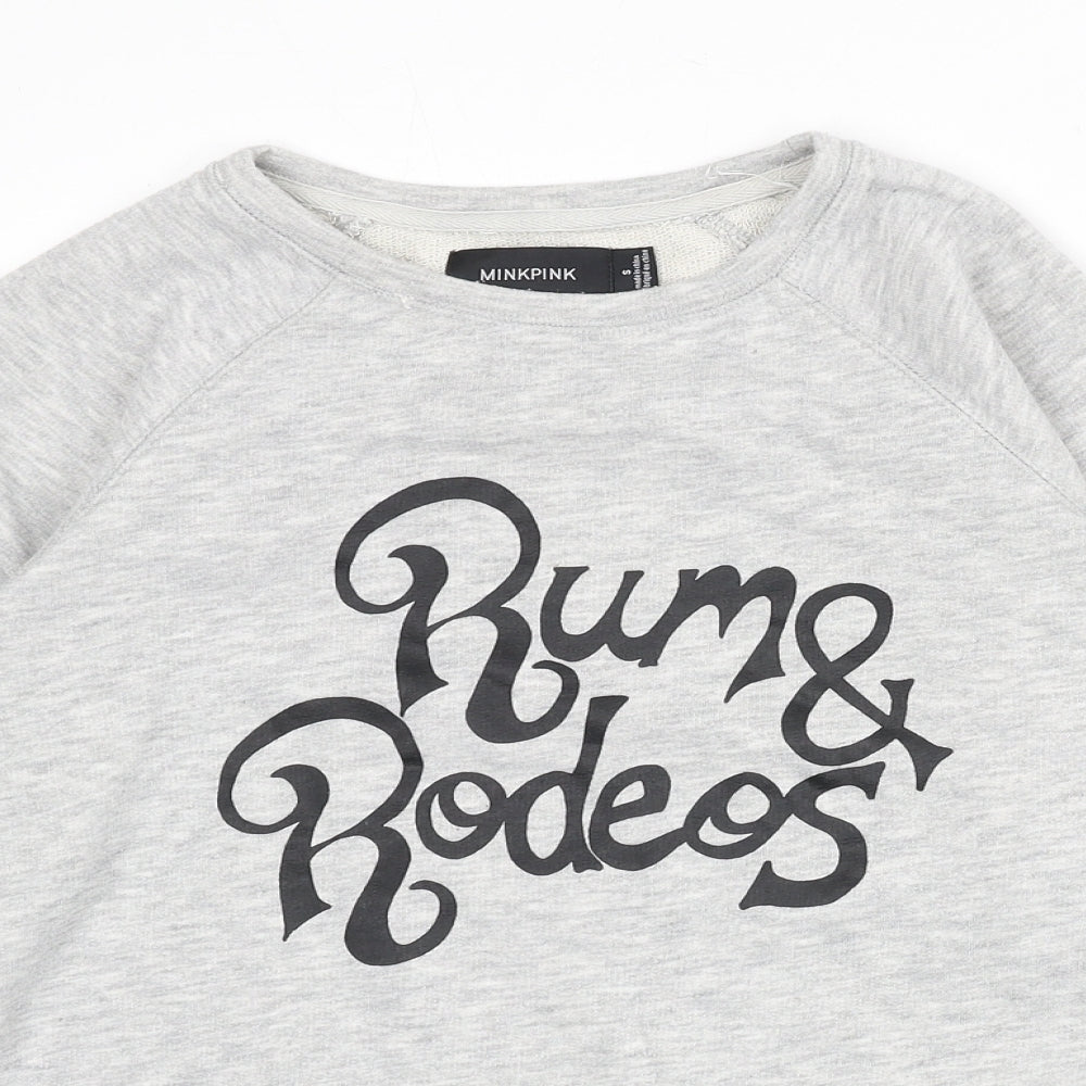MINKPINK Womens Grey Cotton Pullover Sweatshirt Size S Pullover - Rum & Rodeos
