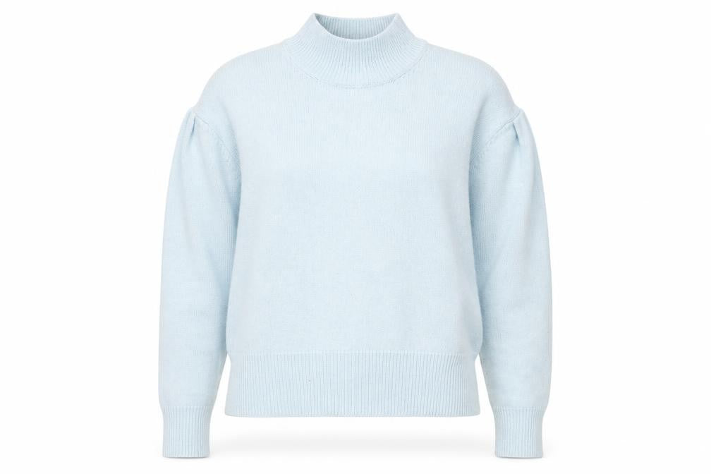Marks and Spencer Womens Blue Mock Neck Polyester Pullover Jumper Size M