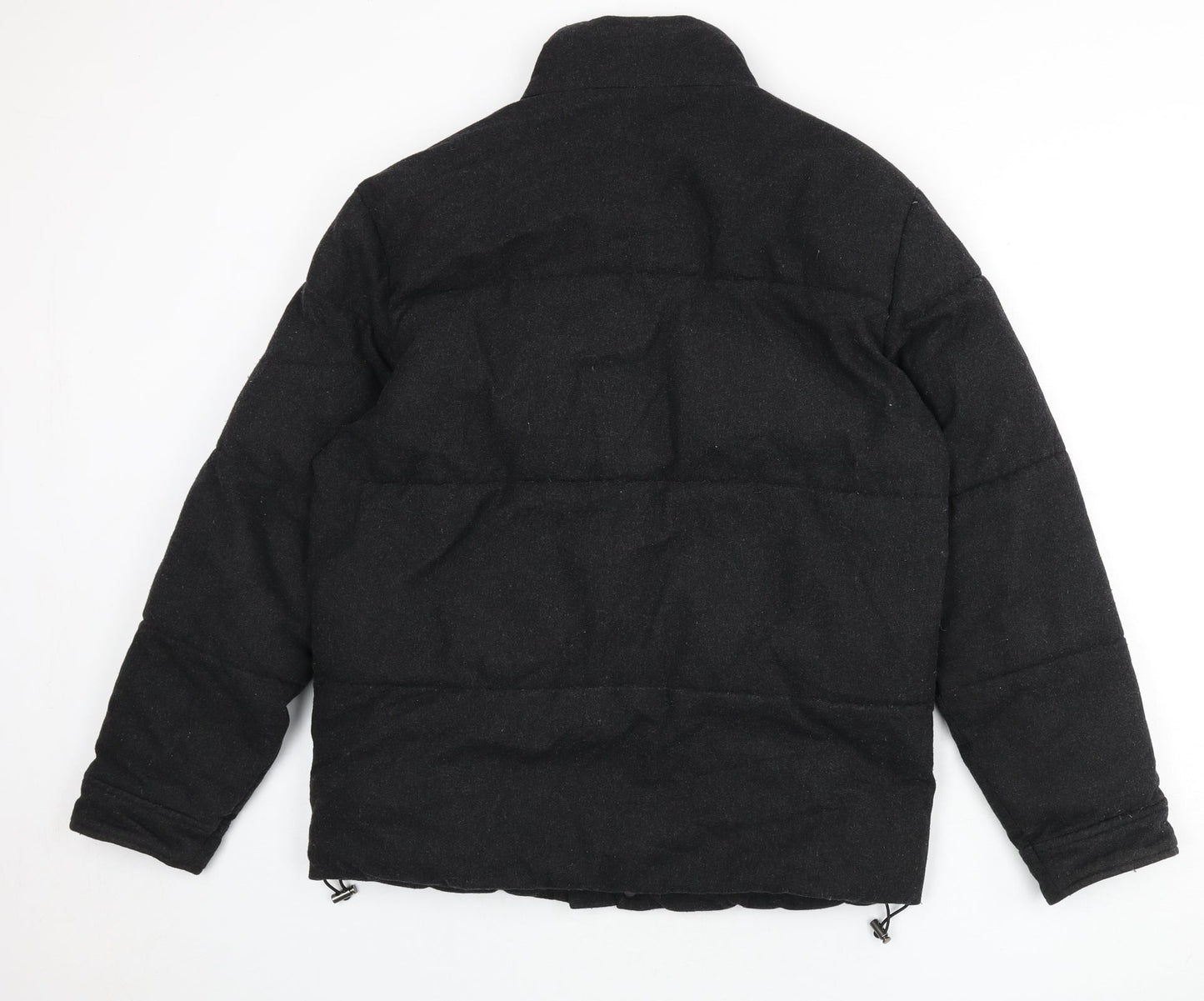 Zara Womens Grey Puffer Jacket Coat Size S Zip