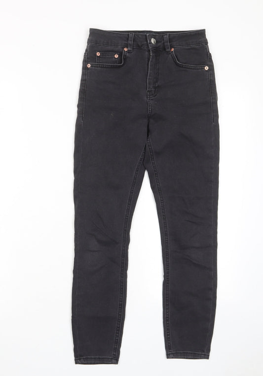ASOS Womens Grey Cotton Skinny Jeans Size 25 in L28 in Regular Zip - Pockets