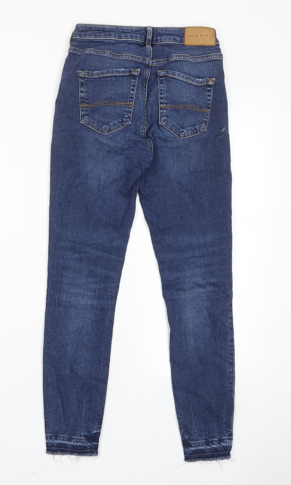 Jack Wills Womens Blue Cotton Skinny Jeans Size 26 in L26 in Regular Zip - Pockets, Logo