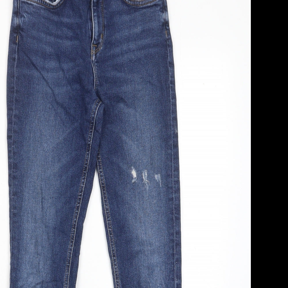 Jack Wills Womens Blue Cotton Skinny Jeans Size 26 in L26 in Regular Zip - Pockets, Logo