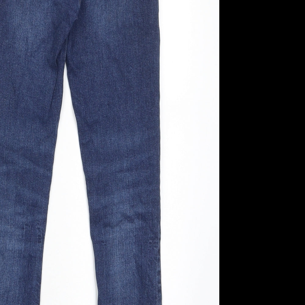 Jack Wills Womens Blue Cotton Skinny Jeans Size 26 in L26 in Regular Zip - Pockets, Logo