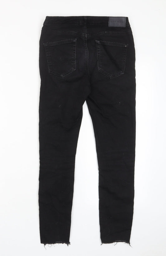 Jack Wills Womens Black Cotton Skinny Jeans Size 27 in L25 in Regular Zip - Pockets, Logo