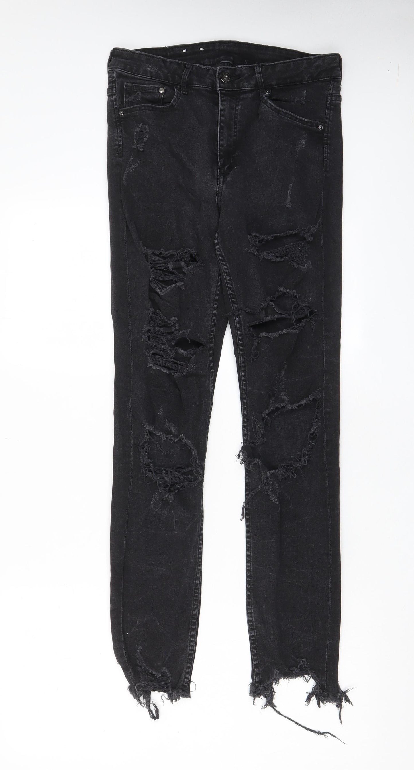 H&M Womens Black Cotton Skinny Jeans Size 30 in L29 in Regular Zip - Pockets