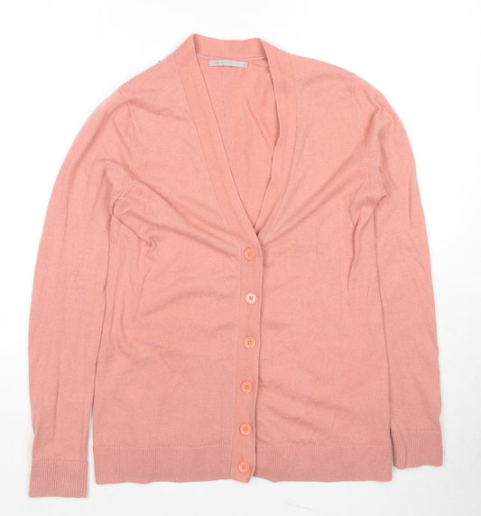 Gap Womens Pink V-Neck Nylon Cardigan Jumper Size S