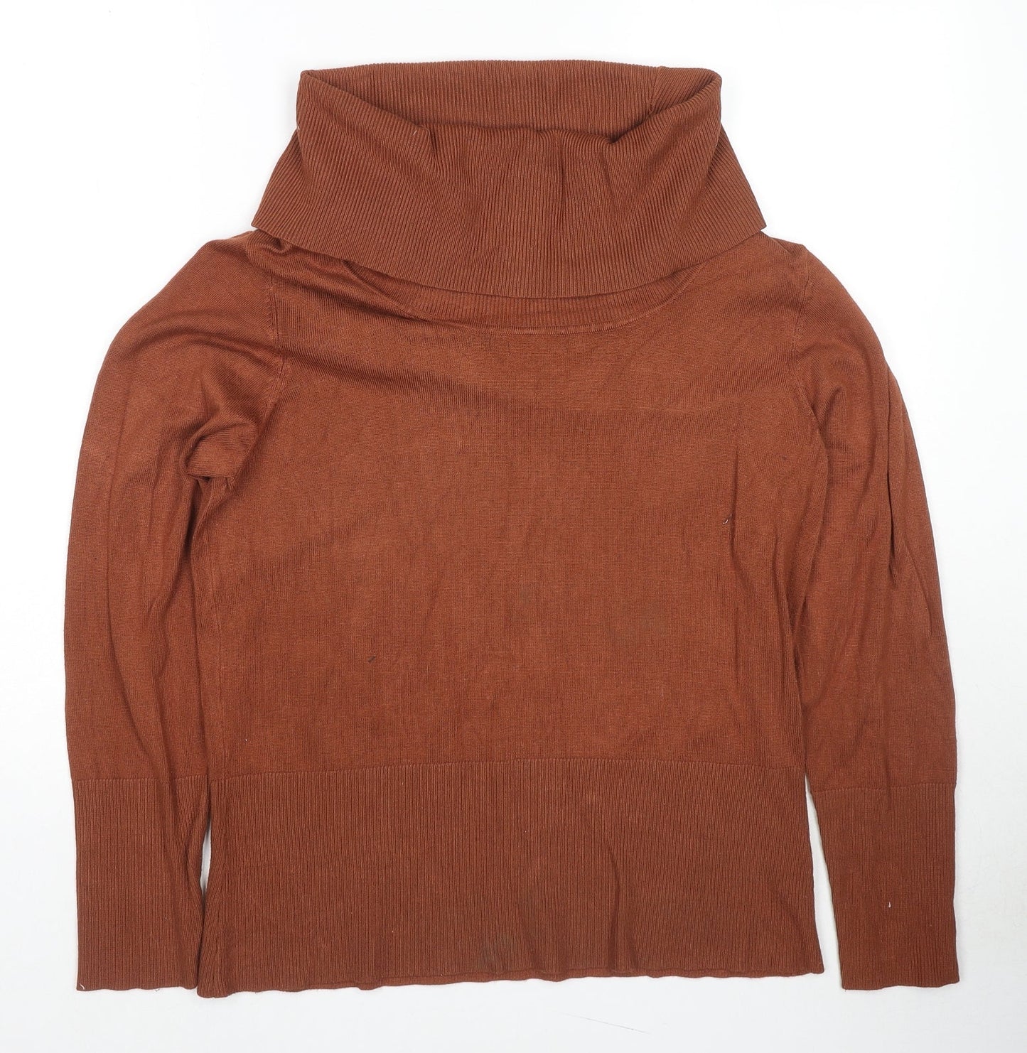 Soyaconcept Womens Brown Roll Neck Viscose Pullover Jumper Size 2XL