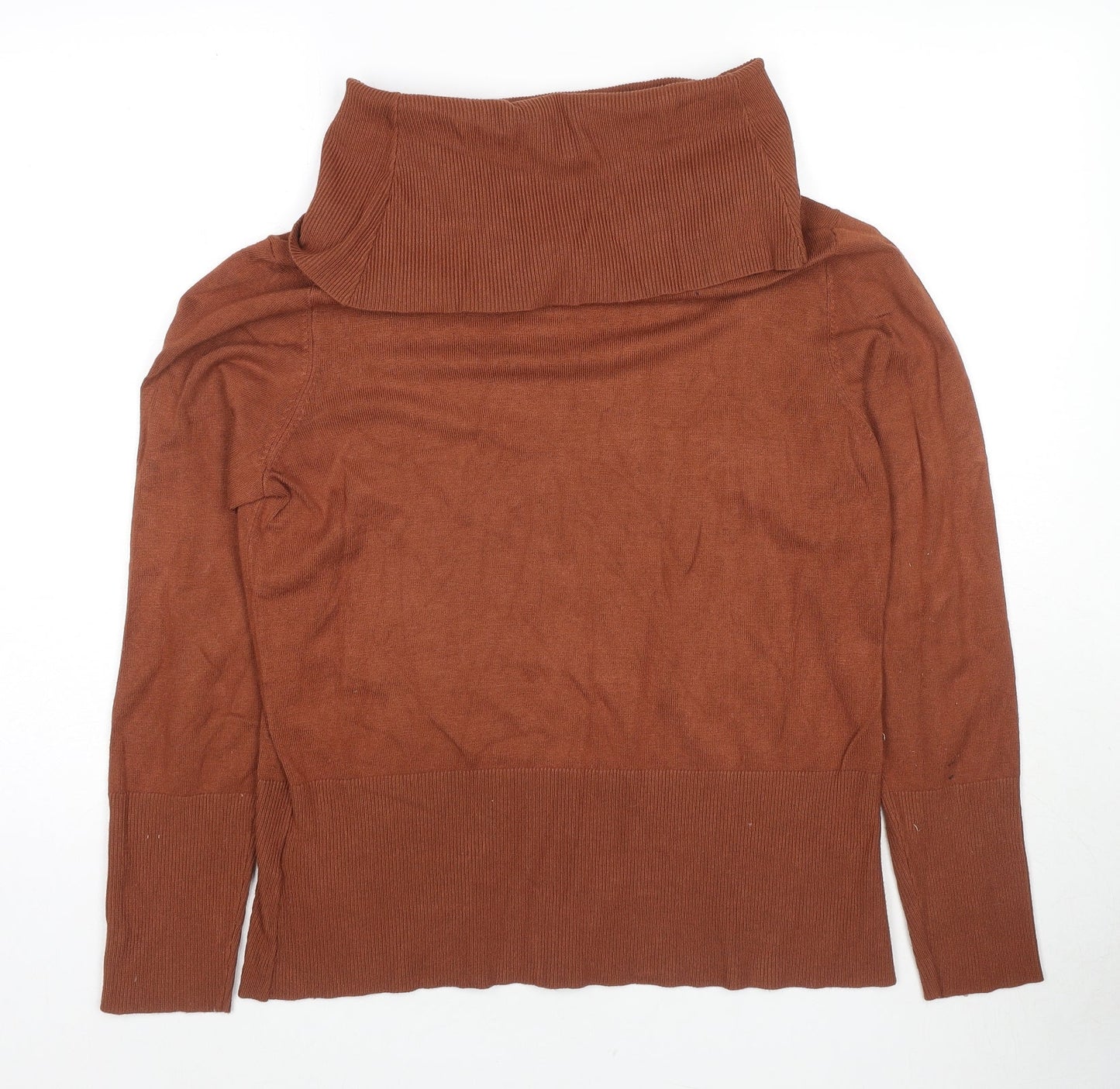 Soyaconcept Womens Brown Roll Neck Viscose Pullover Jumper Size 2XL
