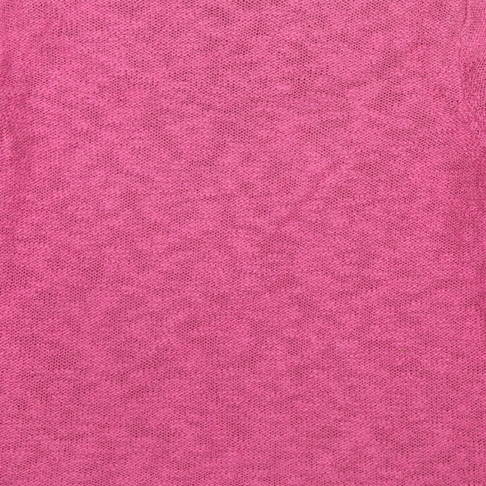 Marks and Spencer Womens Pink Round Neck Acrylic Pullover Jumper Size 12