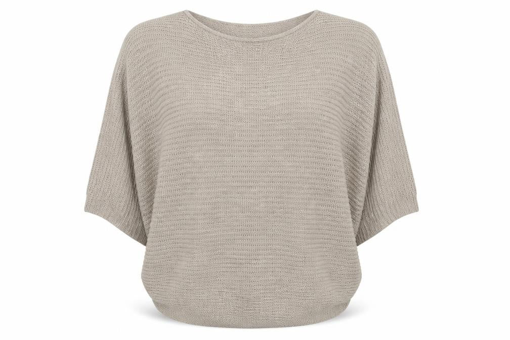 Ellie B Womens Brown Boat Neck Polyester Pullover Jumper One Size