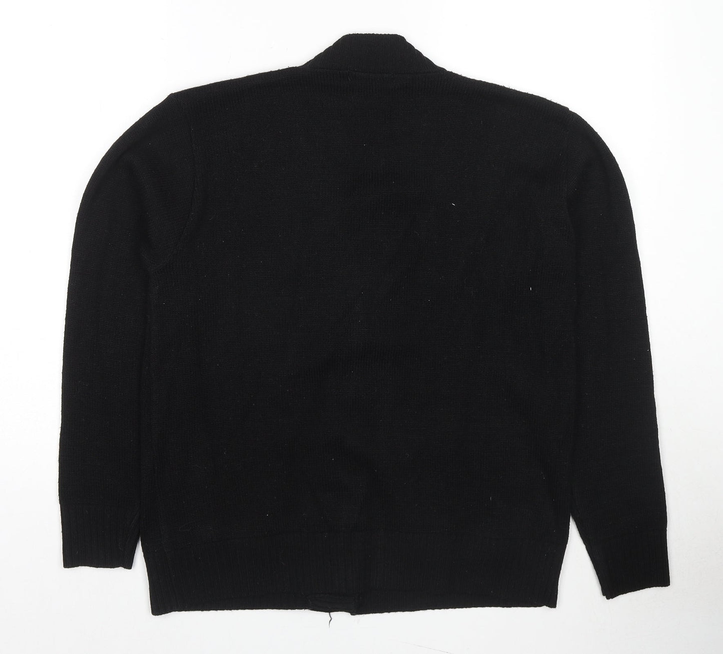 Choice Womens Black V-Neck Acrylic Cardigan Jumper Size L