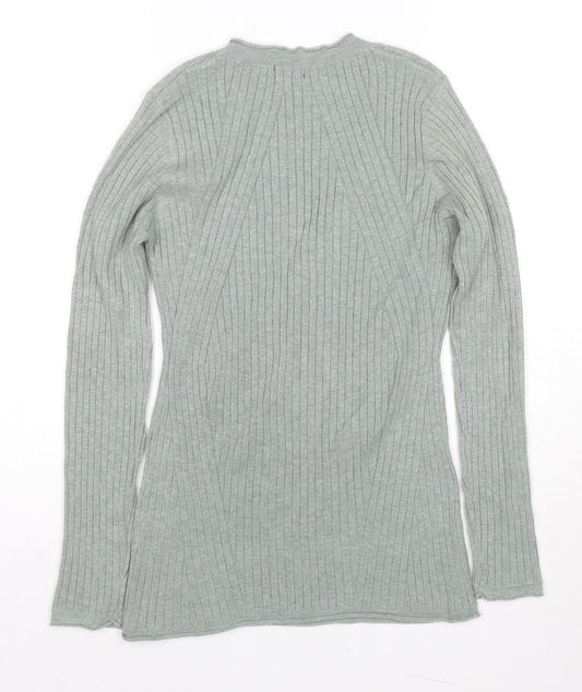 4X4 Womens Green Round Neck Viscose Pullover Jumper Size M