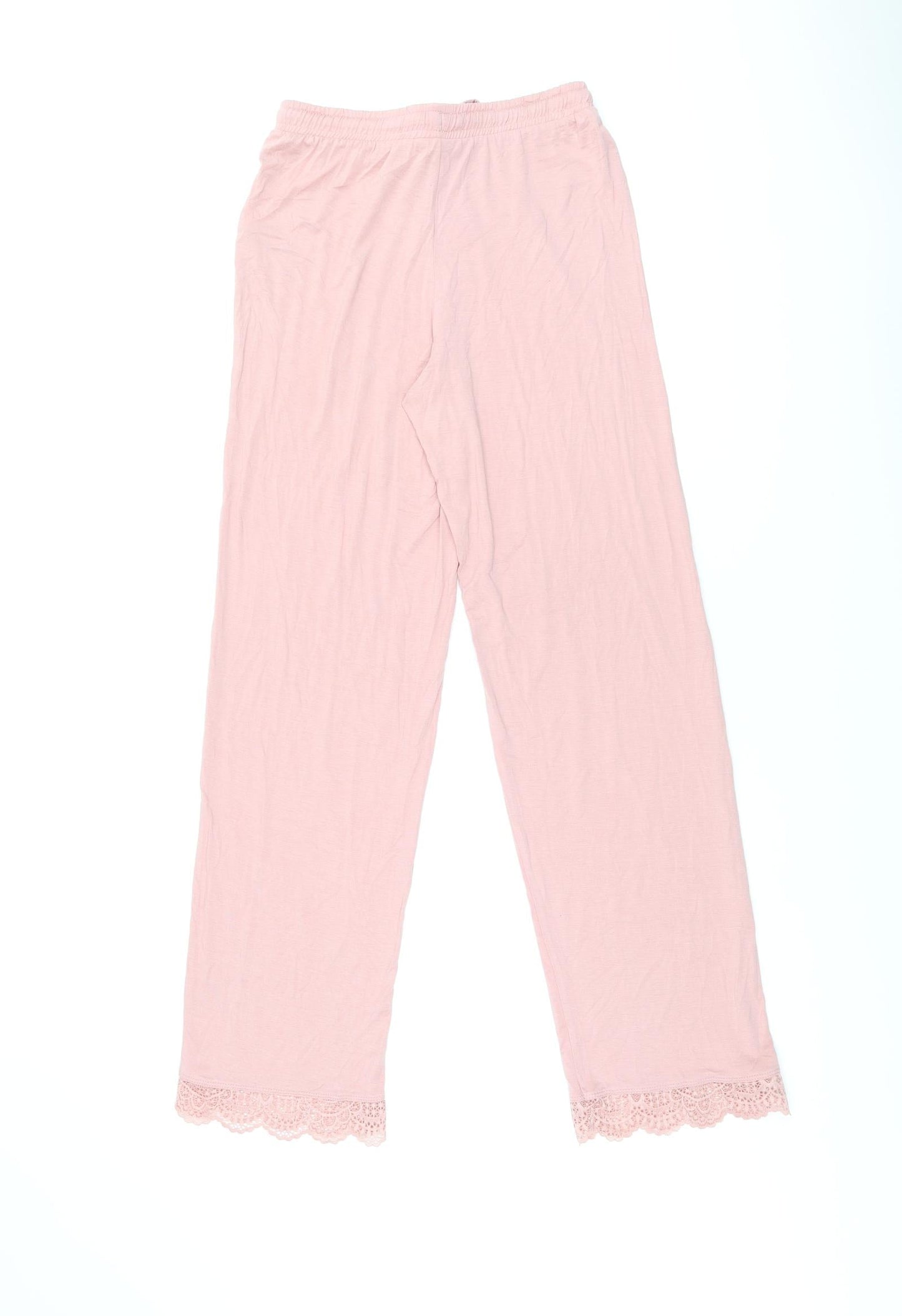 Marks and Spencer Womens Pink Solid Viscose Top Pyjama Pants Size XS Drawstring