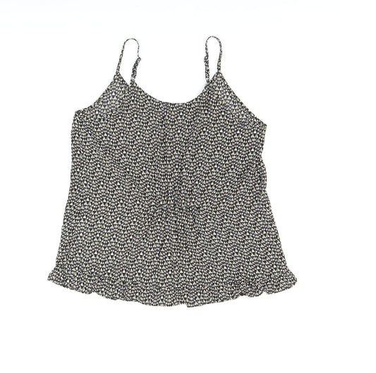 United Colors of Benetton Womens Multicoloured Geometric Polyester Camisole T-Shirt Size S V-Neck