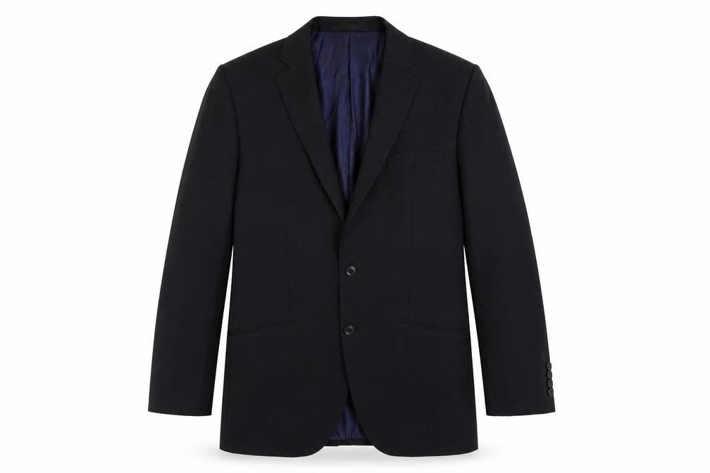 Front view of Autograph men’s blue wool jacket suit jacket, size 40, regular