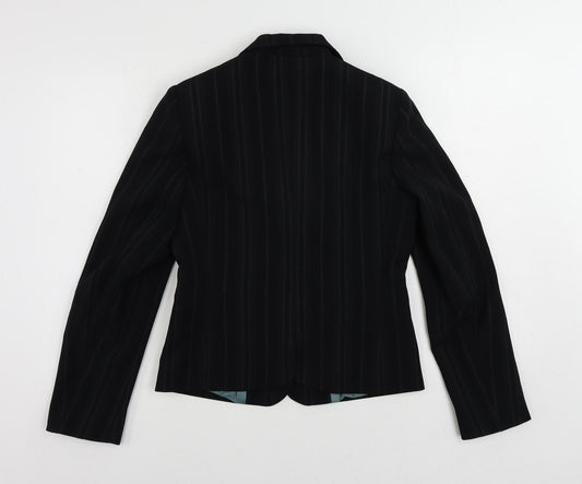 Dorothy Perkins Womens Black Striped Jacket Blazer Size 10 Button