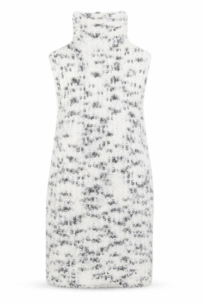 Zara Womens White Polyamide Jumper Dress Size L High Neck Pullover