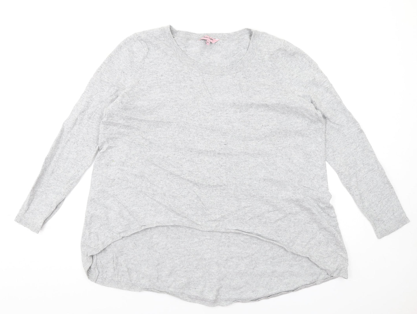 Phase Eight Womens Grey Round Neck Acrylic Pullover Jumper Size 16