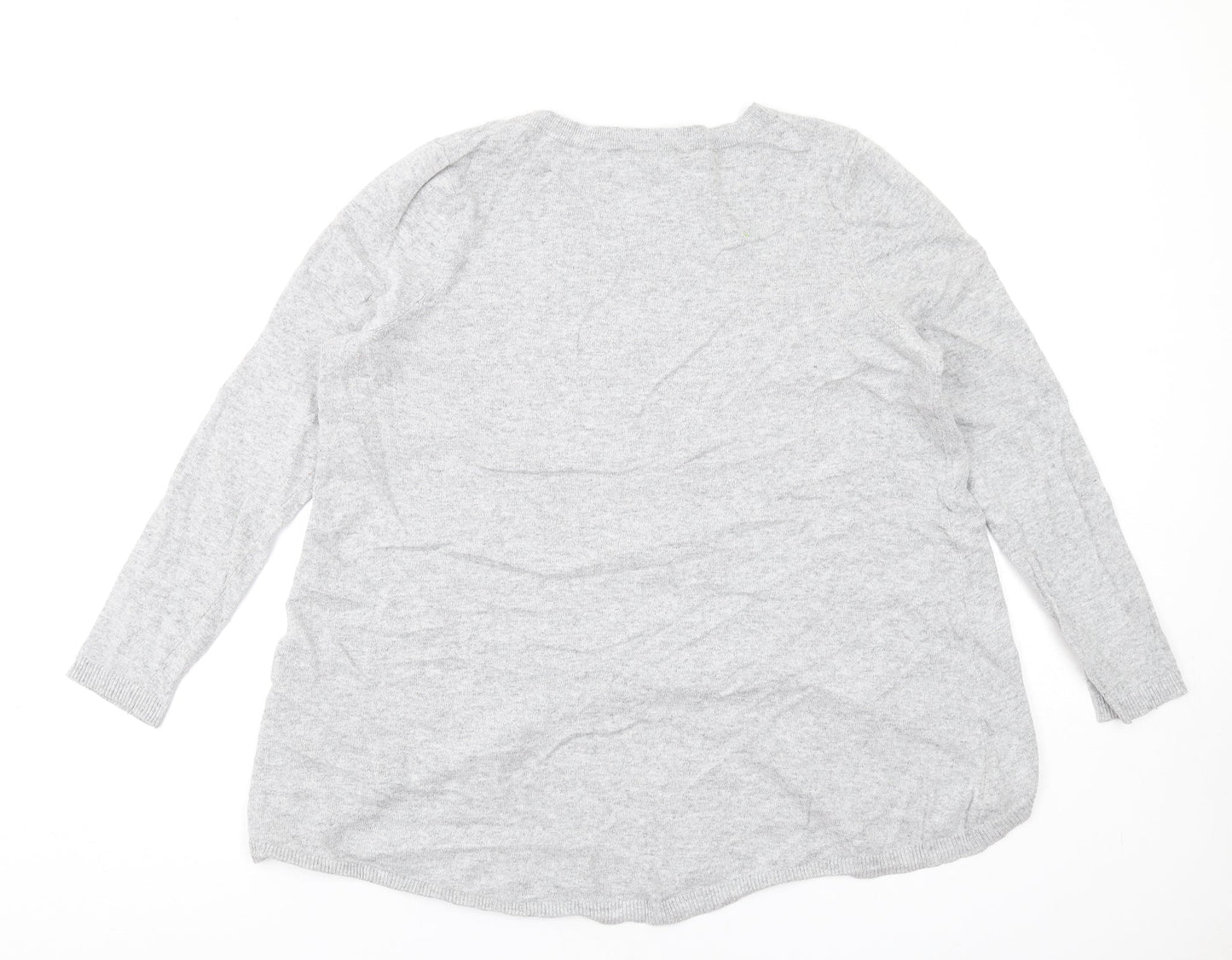 Phase Eight Womens Grey Round Neck Acrylic Pullover Jumper Size 16