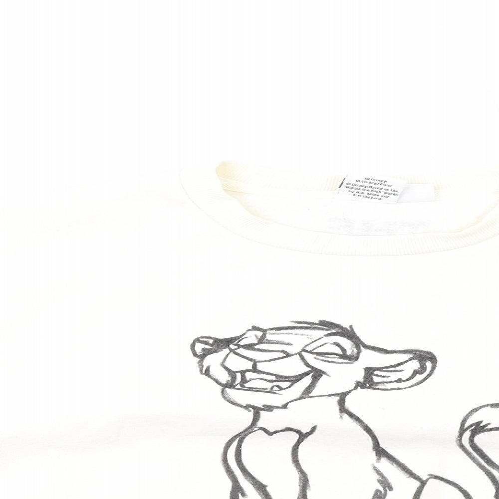 Disney Womens Ivory Cotton Pullover Sweatshirt Size M Pullover - The Lion King