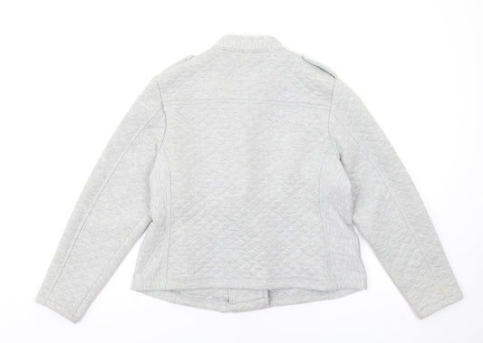 Indigo Womens Grey Quilted Jacket Size 18 Zip