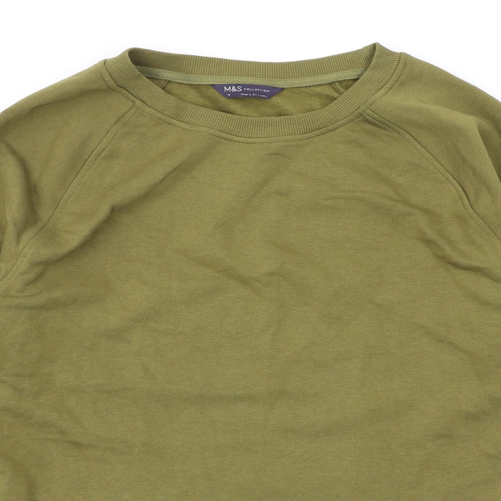 Marks and Spencer Womens Green Cotton Pullover Sweatshirt Size 10 Pullover