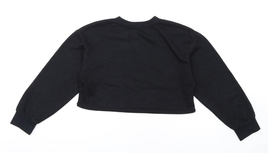 Zara Womens Black Cotton Pullover Sweatshirt Size S Pullover