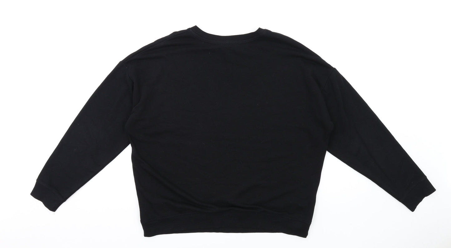 New Look Womens Black Cotton Pullover Sweatshirt Size S Pullover