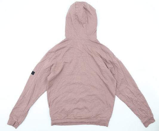 Halo Mens Pink Cotton Pullover Hoodie Size M