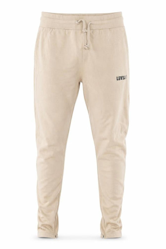 Level1 Mens Beige Cotton Jogger Trousers Size S L27 in Regular Drawstring