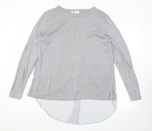 Body Flirt Mens Grey Round Neck Polyester Pullover Jumper Size L Long Sleeve
