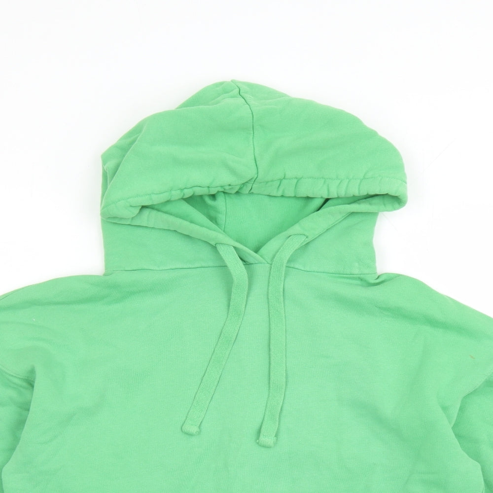 Pull&Bear Womens Green Cotton Pullover Hoodie Size S Pullover