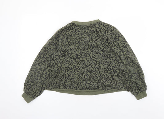 John Lewis Womens Green Polyester Pullover Sweatshirt Size S Pullover - Heart Pattern