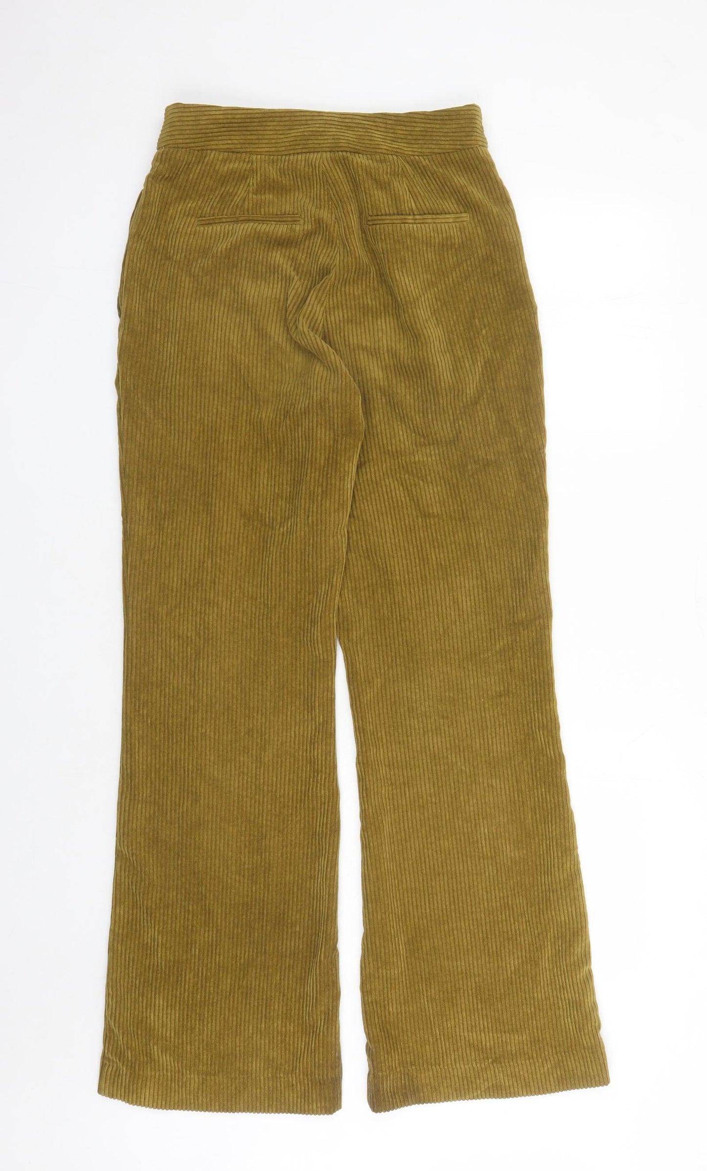 Zara Womens Brown Polyester Trousers Size XS L31 in Regular Zip - Pockets