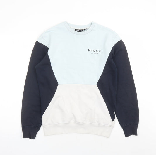 NICCE London Mens Blue Cotton Pullover Sweatshirt Size XS
