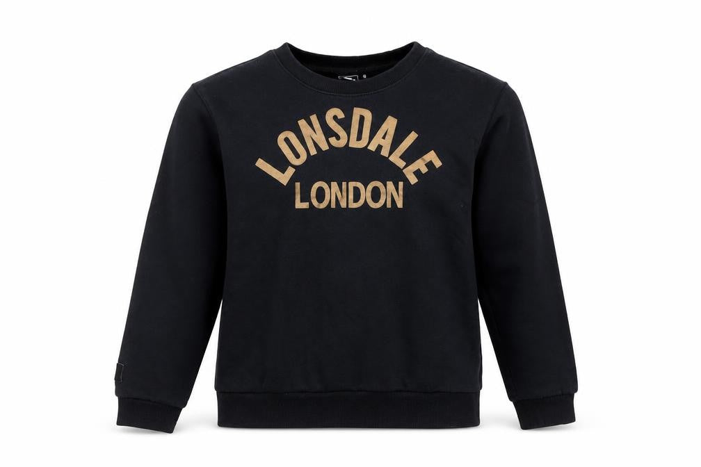 Womens UK 8 Regular Lonsdale Black Pullover Sweatshirt
