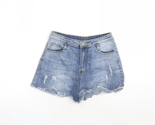 Current Air Womens Blue Cotton Culotte Shorts Size 10 L3 in Regular Zip - Pockets