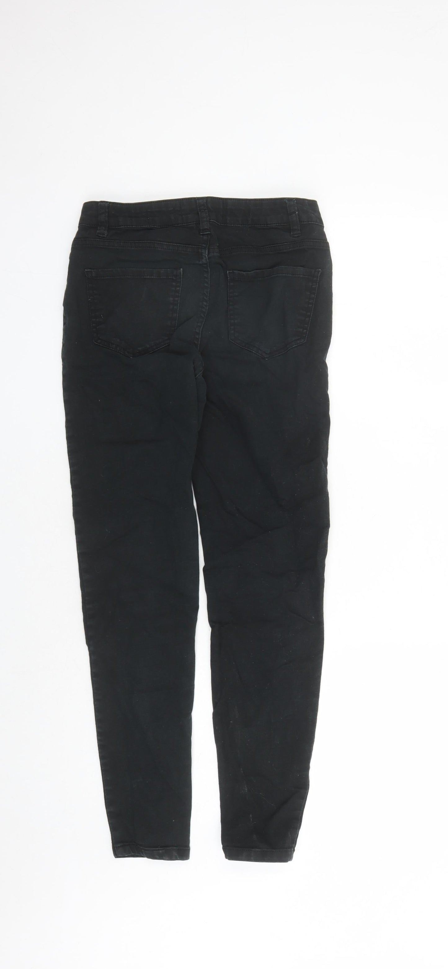 New Look Womens Black Cotton Skinny Jeans Size 10 L27 in Regular Zip